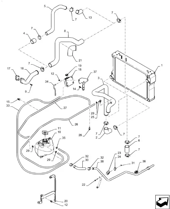 87381277 - Патрубок вод. охл. ДВС T8/Mg.